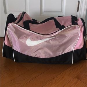 Baby pink Nike athletic bag